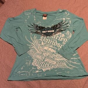 Harley-Davidson Blue Longsleeve Tee Shirt
